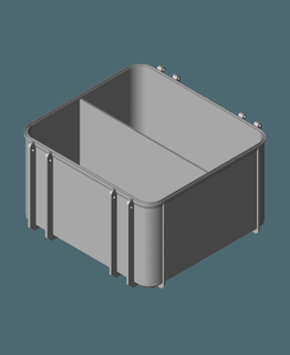 Werkzeug Box Base 2 horizontal Fächer Freikarten 3d print model - Mito3D