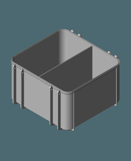 Werkzeug Box Base 2 Vertikale Fächer Freikarten 3d print model - Mito3D