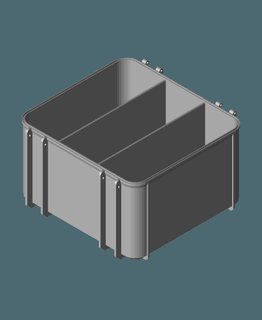 Werkzeug Box Base 3 Vertikale Fächer Freikarten 3d print model - Mito3D