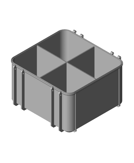 tool box base large - 4 compartments frikarte 3D print model - Mito3D