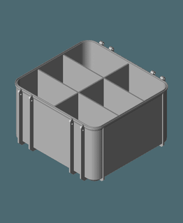 Werkzeug Box Base 6 horizontal Fächer Freikarten 3d print model - Mito3D