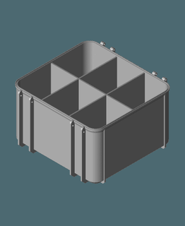 Werkzeug Box Base 6 Vertikale Fächer Freikarten 3d print model - Mito3D