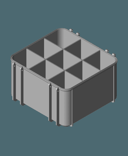 ferramenta caixa base ampla 9 compartimentos bilhete grátis 3d print model - Mito3D