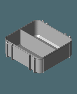 tool box base medium divider 2 horizontal compartments - frikarte 3d print model - Mito3D