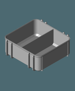 tool box base medium divider 2 vertical compartments - frikarte 3d print model - Mito3D