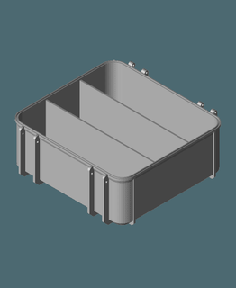 tool box base medium divider 3 horizontal compartments - frikarte 3d print model - Mito3D