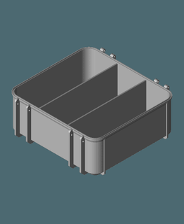 tool box base medium divider 3 vertical compartments - frikarte 3d print model - Mito3D