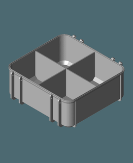 Werkzeug Box Base Teiler 4 Fächer Freikarten 3d print model - Mito3D