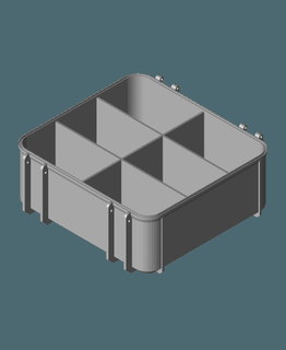tool box base medium divider 6 horizontal compartments - frikarte 3d print model - Mito3D