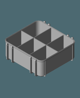 tool box base medium divider 6 vertical compartments - frikarte 3d print model - Mito3D