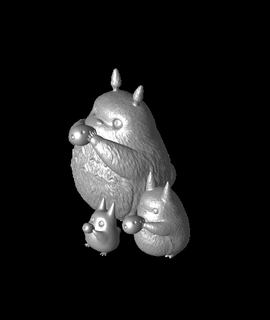Totoro família vizinho 3d modelo 3d print model - Mito3D