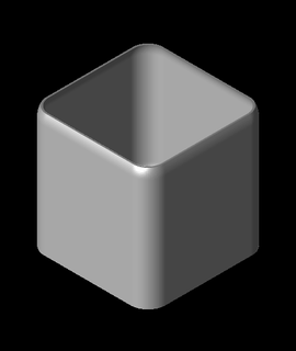 poubelle cube élégant refait 3d print model - Mito3D