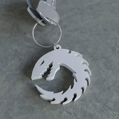 tribal shark keychain - 3d by matb on thangs 3d print model - Mito3D