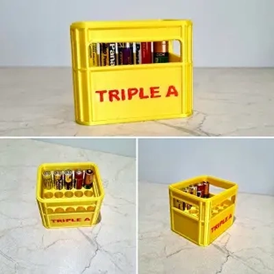 triple a battery crate functionalart - 3d by prints gifts on thangs 3d print model - Mito3D