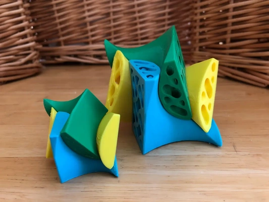 triple twist cube gyroid - 3d by davemakesstuff on thangs games puzzles & brainteasers puzzle helical trisection fidget toy 3d print model - Mito3D