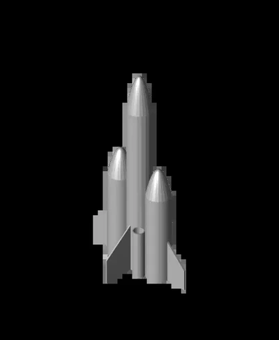 triple núcleo cohete 18mm ingenieros 3d by benjamin familie klein bayern on gracias 3d print model - Mito3D