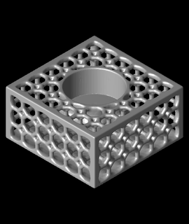 truncated cube tealight holder 3d print model - Mito3D