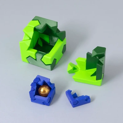 tsugite 2x2 creux cube 3d by 3d print model - Mito3D