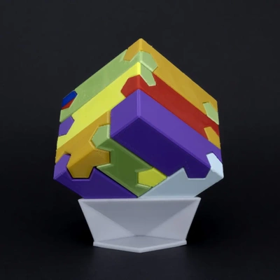 tsugite cubo 3x3 enigma versão 3d by on jogos quebra cabeças kawai 3 x embalagem brinquedo brinquedos cérebro provocação provocações marcenaria junta matemática engenharia madeira 3d print model - Mito3D