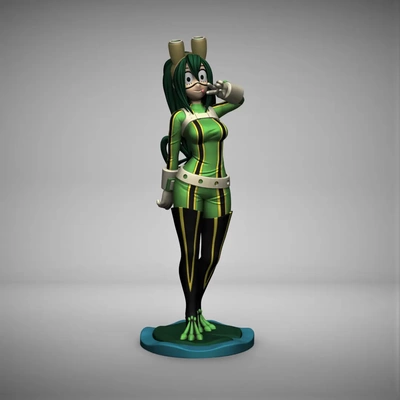 tsuyu asui froppy peace sign -my hero academia - 3d by chelscct chelseycreatesthings on thangs 3d print model - Mito3D