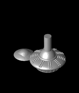 ufo çevirmek babacan yaratıcı 3d print model - Mito3D