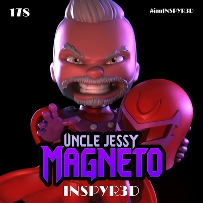oncle jessy magnéto 3d by pixel plastique uncel men chibi 3d print model - Mito3D