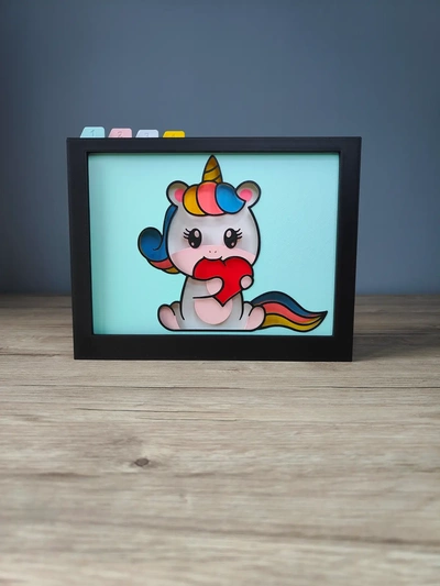 unicorn shadow box - 3d by thecraftymaker on thangs colorful silhouette magical 3d print model - Mito3D
