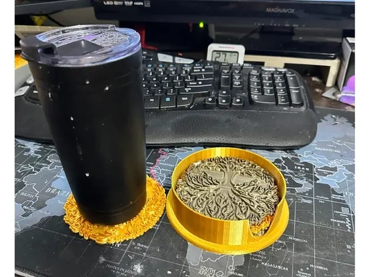 unique tree of life coaster - 3d by milvetretired on thangs 3d print model - Mito3D