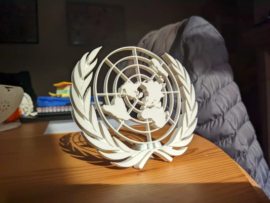 unidos nações emblema 3d by habitar works on 3d print model - Mito3D