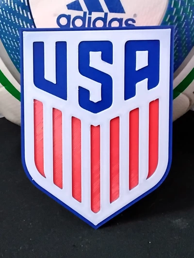 uni états nationale football équipe coaster or plaque 3d by papawazzy créateur 3d print model - Mito3D