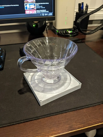 v60 coffee maker holder drainage size 2 - 3d by exhausted on thangs 3d print model - Mito3D