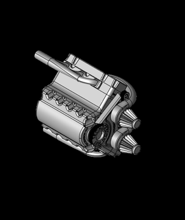 v6 moteur Achevée Assemblée 3d modèle 3d print model - Mito3D