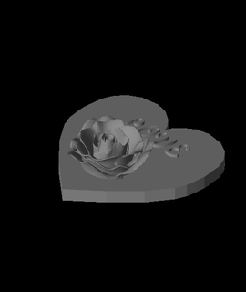 valentine heart rose captcookk 3d print model - Mito3D