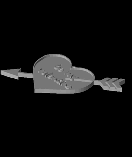 valentine keychain dogtag earring 3d print model - Mito3D