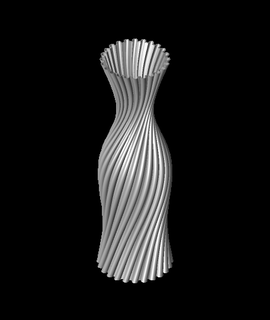 Vase verdrehte halb Kreis Flöten 3d Modell danke 3d print model - Mito3D