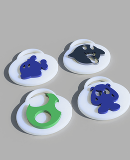 vídeo juego llave anillos conjunto 4 rareza 3d print model - Mito3D