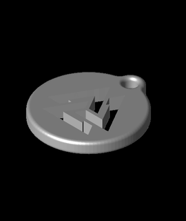 viking Valknut symbole porte clés fermeture éclair 3d print model - Mito3D