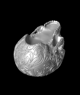 Clásico remolino cráneo planter bowl 3d print model - Mito3D