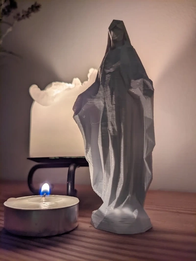 virgin mary figurine low-poly - 3d by inhabitworks on thangs christian christianity catholic sculpture lowpoly figure religious christmas decoration holy 3d print model - Mito3D