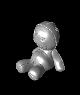 voodoo Bambola seduta up 3d print model - Mito3D