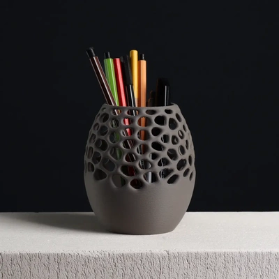 voronoi lápis suporte copo escritório escrivaninha organizador 3d by slimprint on 3d print model - Mito3D