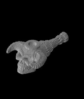 voxel demonio cráneo tubo miedodemu 3d print model - Mito3D