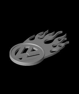 vw logo flames emanuel chmielowski Autos & Vehicles 3d print model - Mito3D