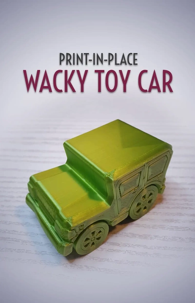 wacky print in place brinquedo carro 3d by jaatinen3d on pneu roda automotivo veículo motor impressão colocar jipe 4x4 3d print model - Mito3D