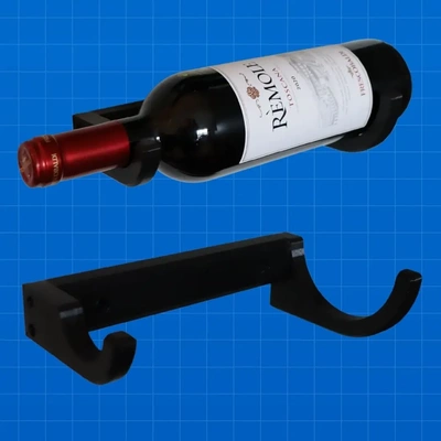 wall mounted vino bottiglia titolare supporto 3d by printingbuilds on grazie mount parete cremagliera montare 3d print model - Mito3D