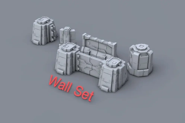 wall 45 angle sci-fi - set 3d by thelayersmith on thangs 3d print model - Mito3D