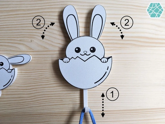 wall key holder bunny - funny cute hanger organizer 3d by factoriandesigns on thangs hook towl easter coat kids 3d print model - Mito3D