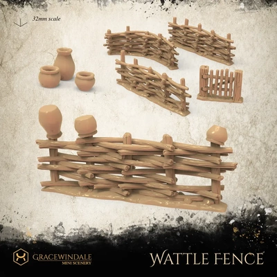 wattle fence - 3d by gracewindale on thangs 3d print model - Mito3D