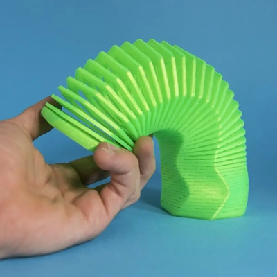 wavy springo - 3d by on thangs slinky spring coil helix toy game fun springy no supports support free cool 3d print model - Mito3D
