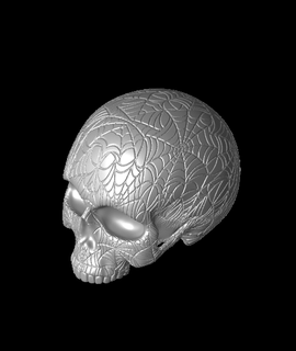 web cráneo planter bowl letras entretenimiento 3d print model - Mito3D